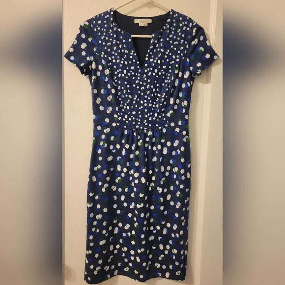 Boden | Dresses | Boden Emory Jersey Dress In Bluegreen Floral Dotted Print  Size 2 | Poshmark